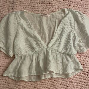 Blue Blush Cream Textured Blouse